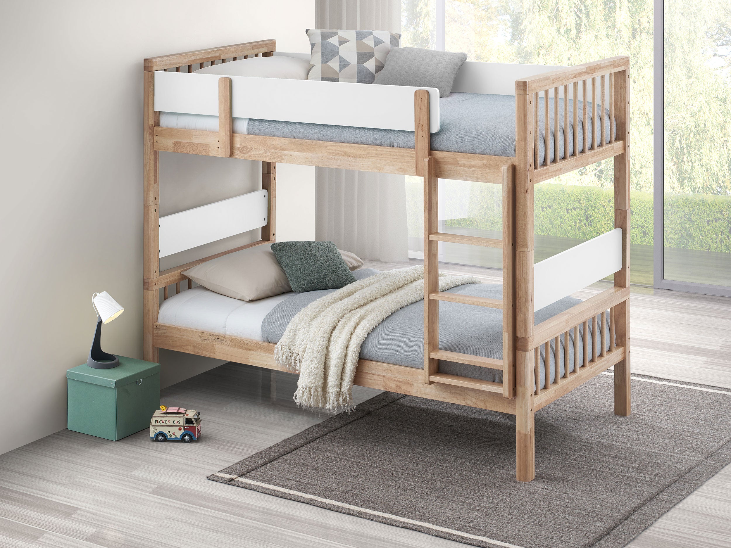 Dakota Wood Twin Over Twin Bunk Bed Natural — view 2