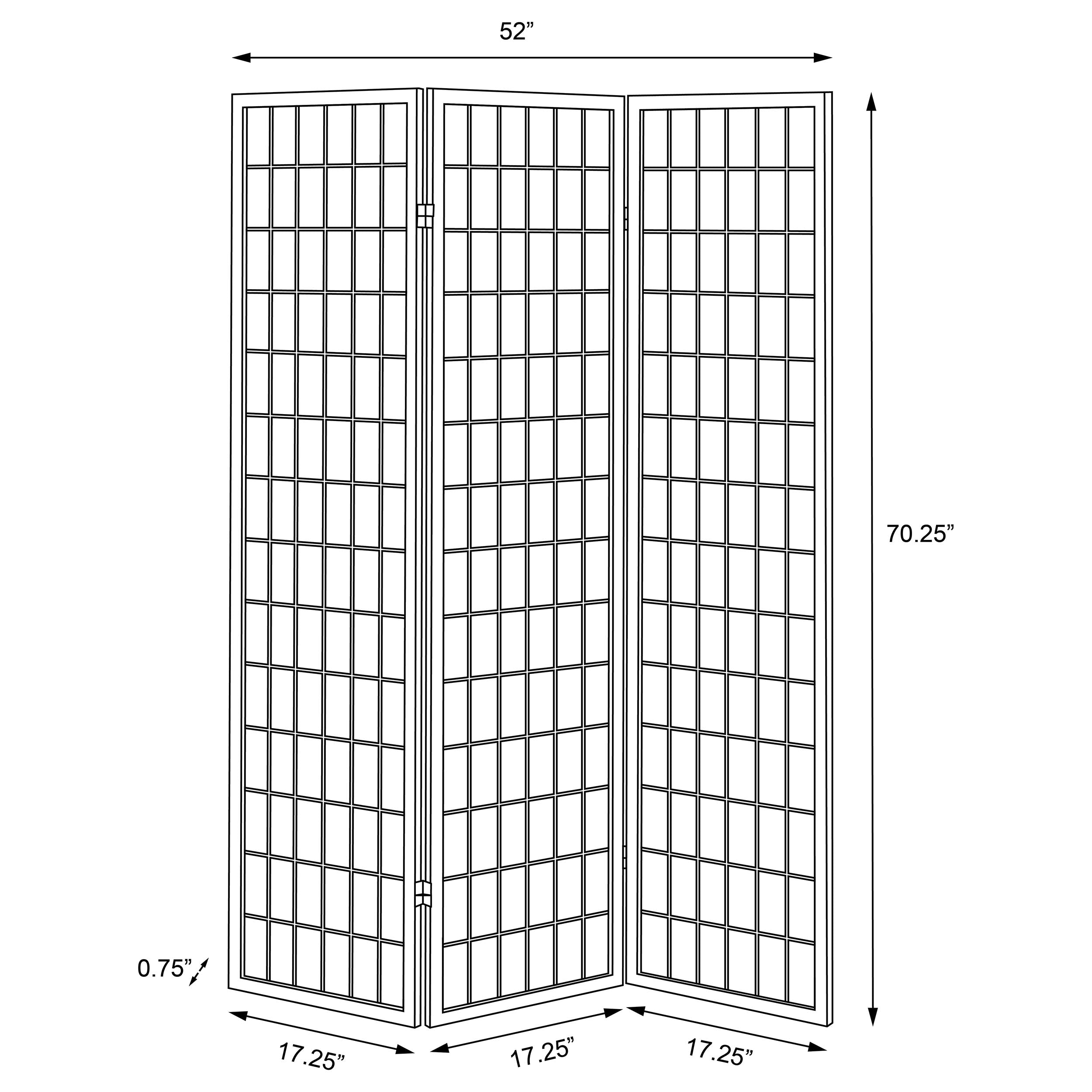 Carrie 3-Panel Room Divider Folding Shoji Screen Natural — view 6