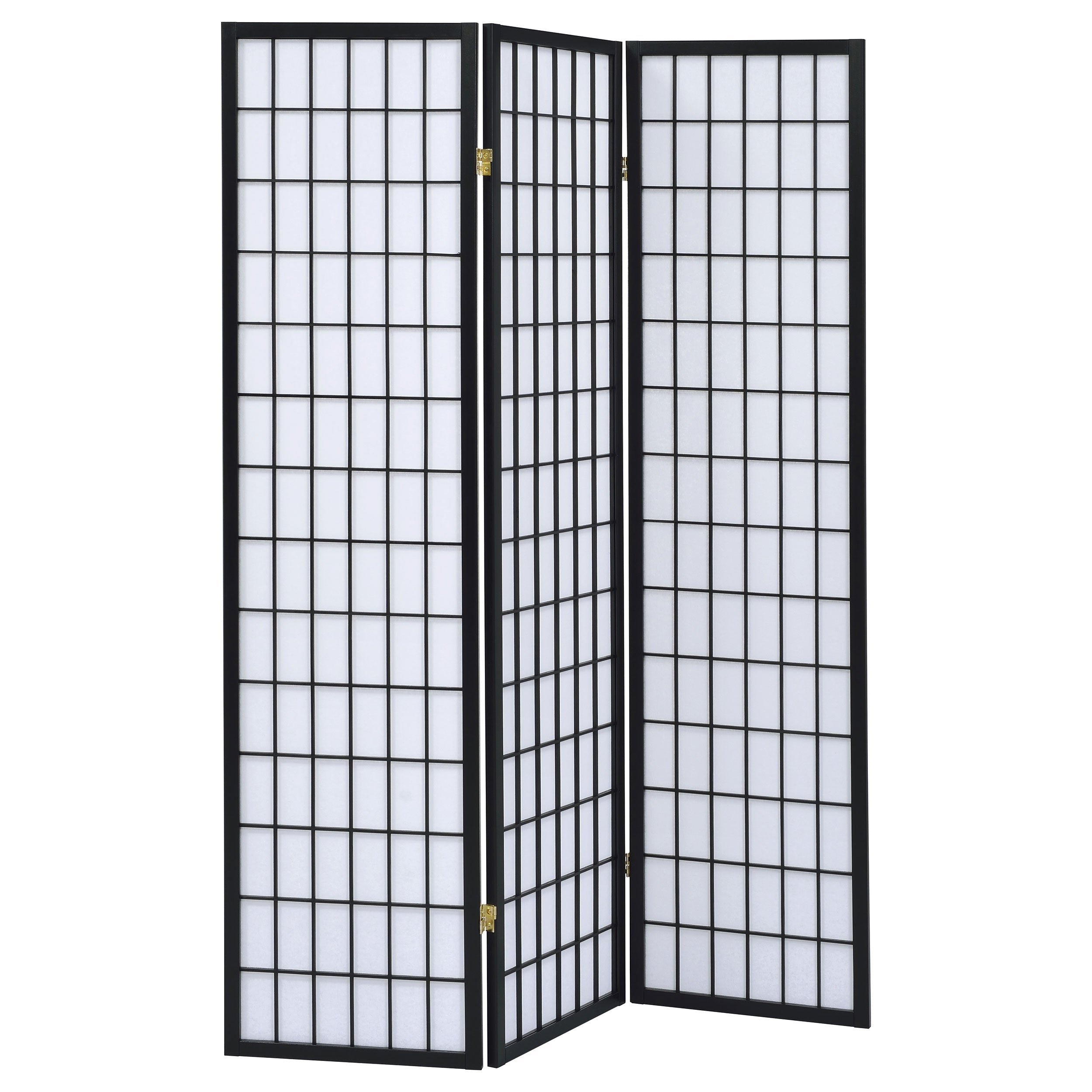 Carrie 3-Panel Room Divider Folding Shoji Screen Black — view 1