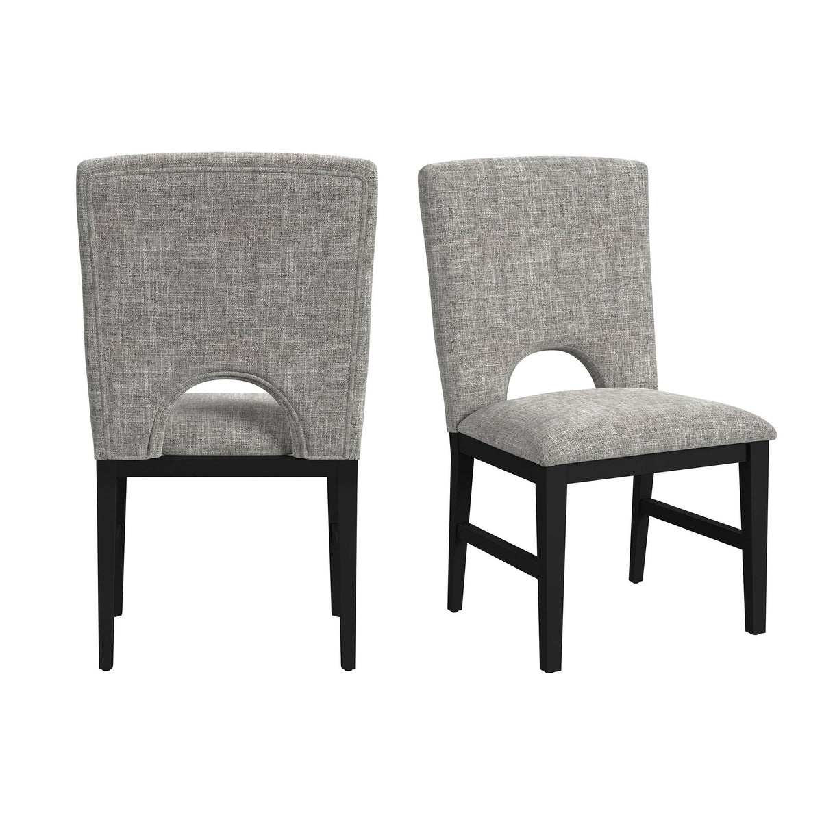Oregon Fabric Dining Side Chair (Set of 2) in Gray / Black by Elements International