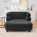 Oversized Chaise Lounge Sofa Bed With Deep Seat And Layered Armrests