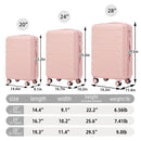 3 Pieces Set 20" / 24" / 28" Spinner Wheel Luggage With Combination Lock