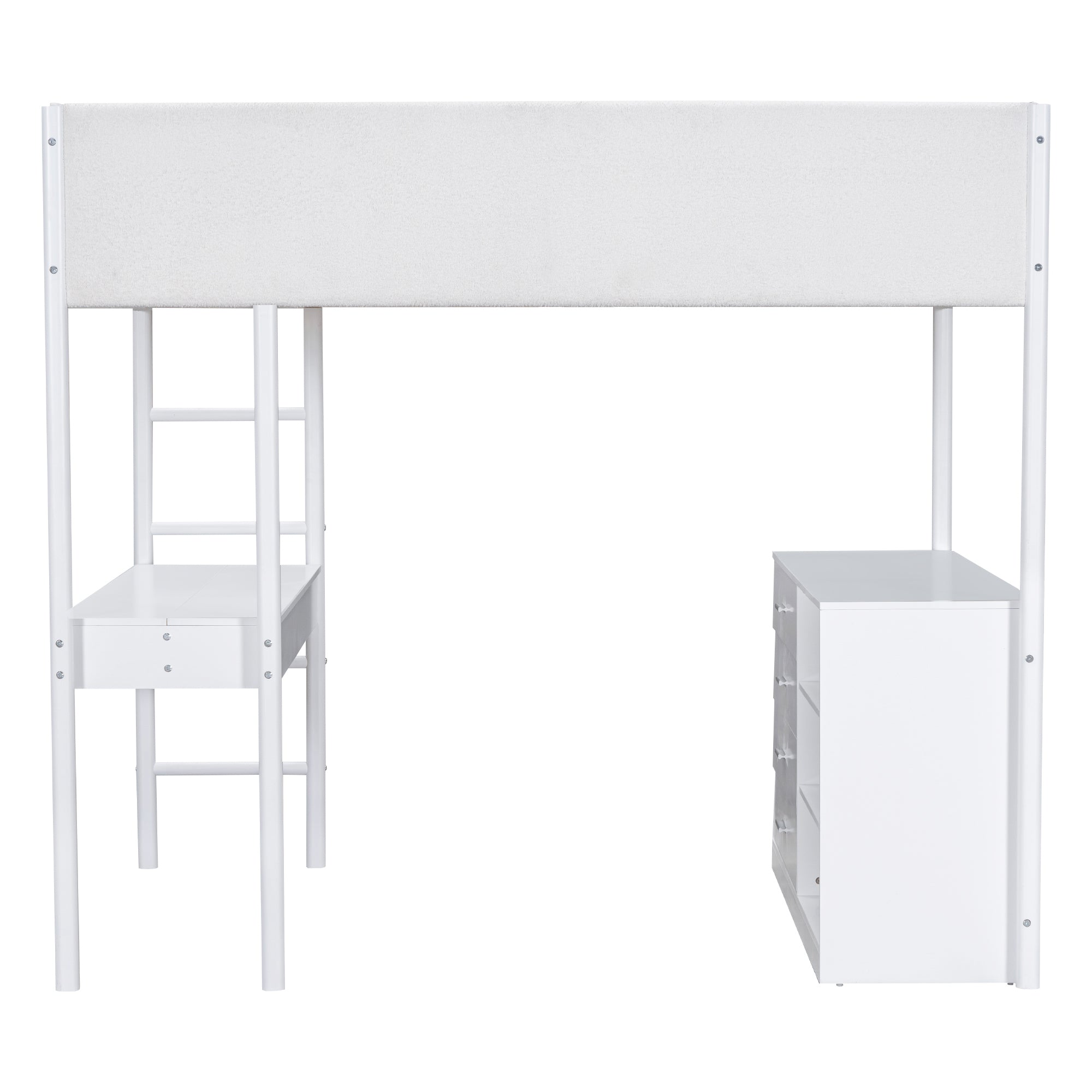 Full Size Teddy FleeceLoft Bed Wood Bed, White - Atlantic Fine Furniture Melbourne FL