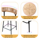 Boho Style Handwoven Paper Rope Counter Stools (Set of 2)