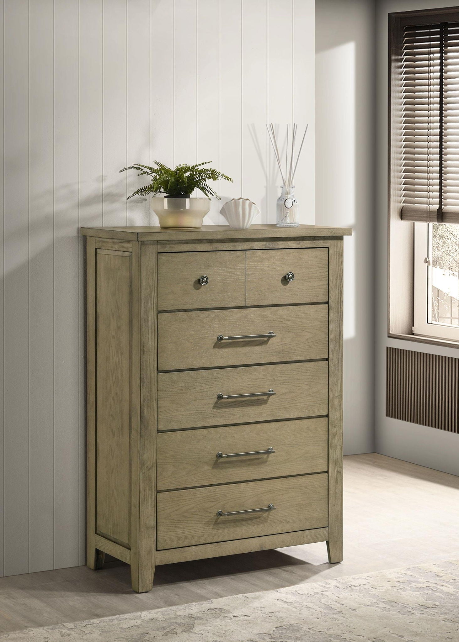 Hazlewood 5-drawer Bedroom Chest of Drawers Vineyard Oak