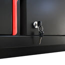 Steel Filing Cabinet With Compartments For Office Use, Storage, File Storage, Archives, And High And Low Cabinets - Black / Red