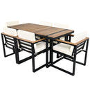 7 Pieces Outdoor Dining Set Patio Dining Table And Chair Set With And Removable Cushions For Patio