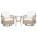 3 Piece Outdoor Chair & Table Set Chat Set, 2 Person Rattan Seating Group