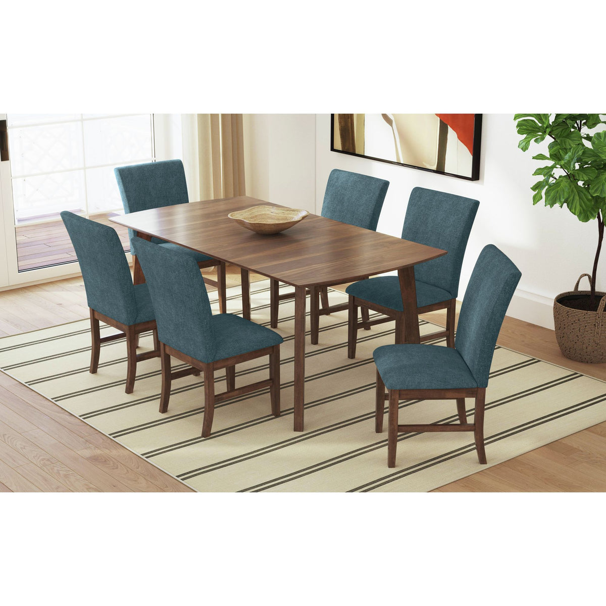 Santa Barbara Fabric Dining Side Chair (Set of 2) in Blue by Elements International, view 19
