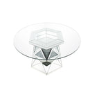 Noralie - 52" Round Dining Table - Mirrored & Faux Diamonds