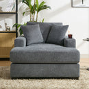Oversized Chaise Lounger Modern Style Sofa Couch, With Pillows, Charge Station & Cup Holders