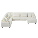 Oversized Sectional Sofa U - Shaped Sofa Couch Modern Sofa Upholstered In Soft Corduroy With A Chaise Lounge For Living Room