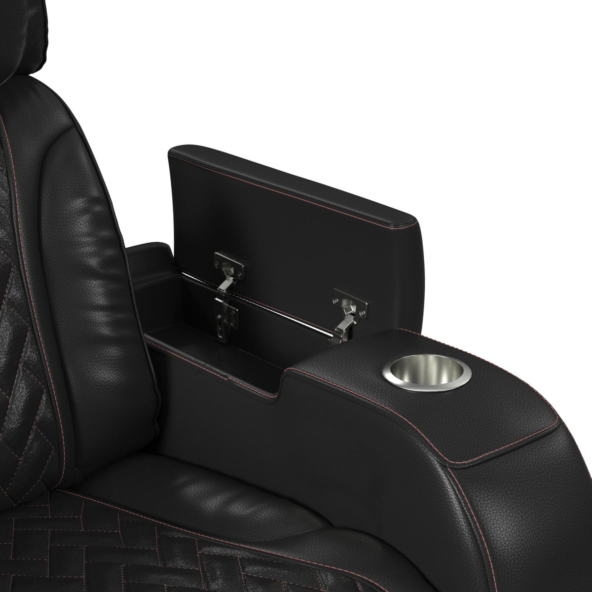 Prime Time P3 Sofa With I Table, Reading Light, Heat, Massage, LED, And Speaker in Black by Elements International, view 4