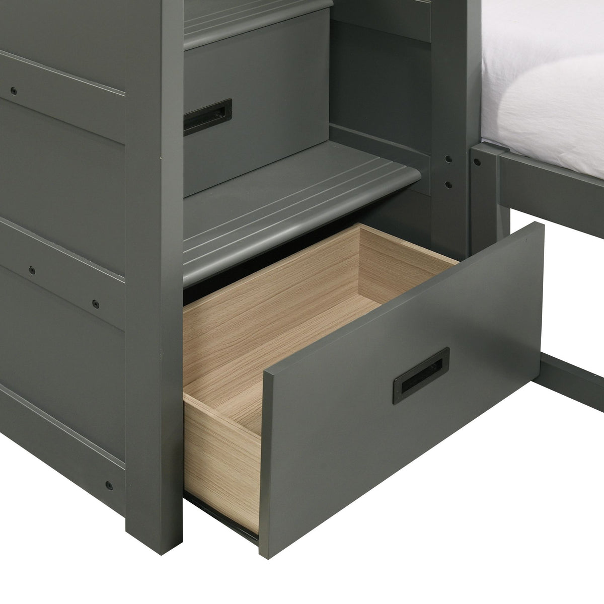 Sami Step Bunk With Left Headboard in Dark Brown by Elements International, view 14