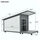 Modern Design Outdoor Dog House With Food Bowl And Wheels Pine - Gray / White