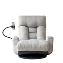 Adjustable Swivel Lounge Chair With 360 Degree Rotating Seat And Headrest Support