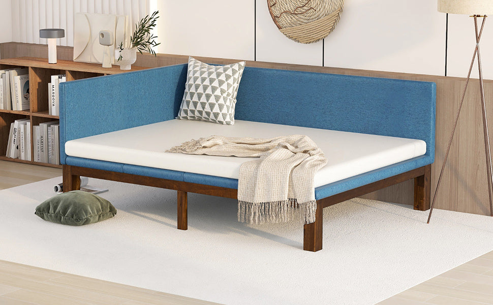 Upholstered Daybed/Sofa Bed Frame Full Size Linen-Blue - Atlantic Fine Furniture Melbourne FL