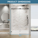 Frameless Single Sliding Soft Close Shower Door, 5 / 16" Clear Nano Coated Tempered Glass And 304 Stainless Steel Handle - Matte Black