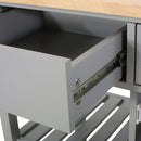 Aidah - Contemporary Kitchen Cart With Wheels - Gray