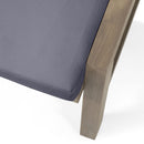 Acacia Wood Outdoor Ottomans With Cushion, (Set of 2)