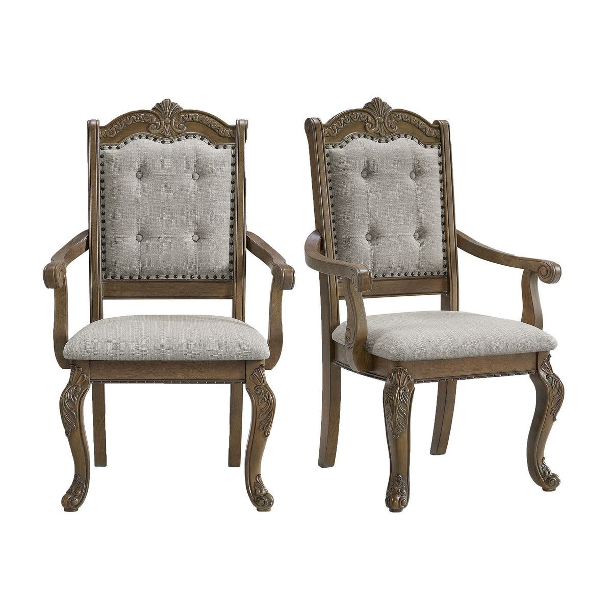 Madison Park Dining Arm Chair (Set of 2) in Walnut / Beige by Elements International