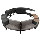 Spa Surround Spa Frame Patio Rattan Sofa Set With Storage Spaces, Mini Sofa And Comfortable Cushion For Patio, Backyard