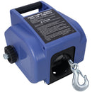 Reversible Electric 12V Trailer Winch For Boats Up To 6000 Lbs With Galvanized Wire Rope And Casing - Blue