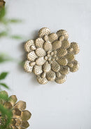 3 Piece Succulent Wall Plaque - Gold