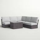 Modular 4 Person Outdoor Seating Group With Cushions - Espresso