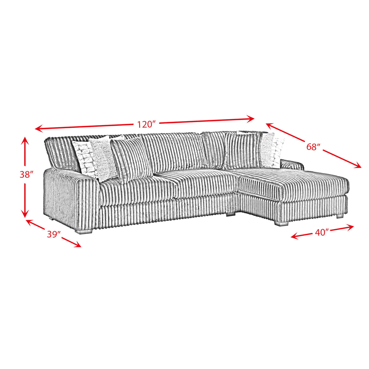 Nightfall Sectional Set With 1 Pillow in Black by Elements International, view 9