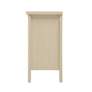 Hollow Carved 3 Drawer Cabinet Dresser Storage Chest With Metal Handles For Living Room Bedroom - Natural