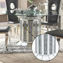 Noralie - Dining Table - Mirrored & Faux Diamonds - Wood - 30" - Atlantic Fine Furniture Inc