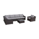 Outdoor Wicker Conversation Set With Cushions, All Weather