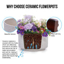 2 Pieces Flowerpot, Planter For Patio, Garden Or Windowsills - Milk White