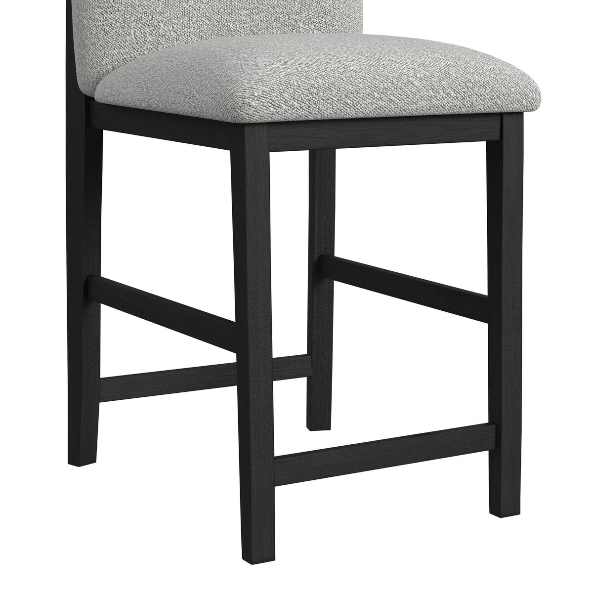 Portland Square Back Fabric Barstool (Set of 2) in Gray / Black by Elements International, view 2