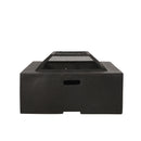 Outdoor Square Mgo Wood Burning Fire Pit - Dark Gray
