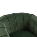 Serenizia - Upholstered Velvet Swivel Chair With Channel Tufted