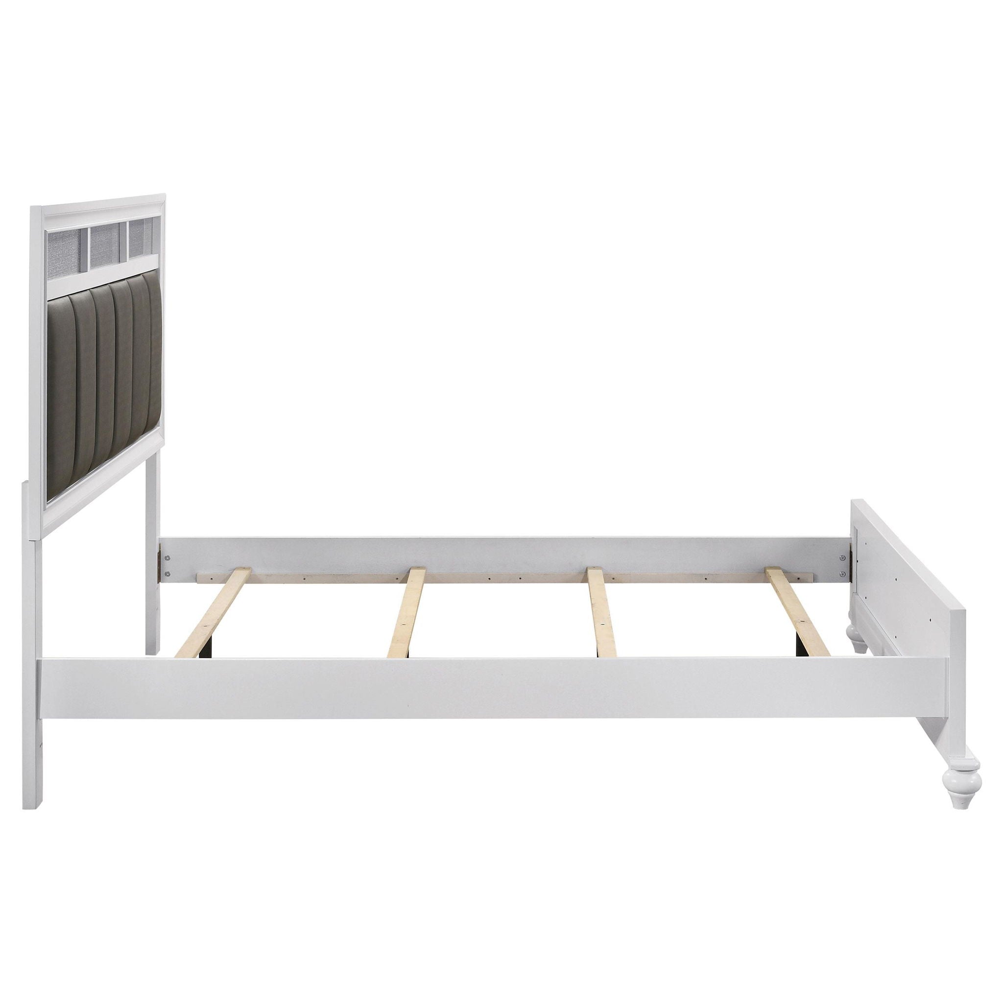 Barzini Wood Queen Panel Bed White