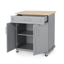 Negley - Contemporary Kitchen Cart With Wheels - Gray