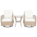 3 Piece Outdoor Chair & Table Set Chat Set, 2 Person Rattan Seating Group