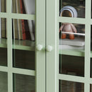 Minimalist Buffet Cabinet With Double Glass Doors And Drawer