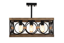 Kitchen Island Lights Ceiling Light Farmhouse Dining Room Light Fixture, Wood And Metal Rectangular Ceiling Light, Ceiling Lighting For Living Room, Conference Room, Home Office