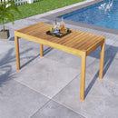 Classic Patio Dining Table, Acacia Wood - Light Teak