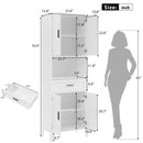 Freestanding Tall Bathroom Cabinet With Soft Close Doors And Adjustable Shelves