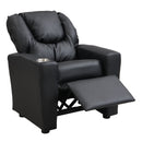 Sally Deluxe Kids Recliner Chair With Cup Holder - Black