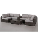 Elegant 4 Person Wicker Patio Seating Set With Cushions And Glass Top Table