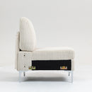 Single Couch Modular Armless Accent Chair With Back Cushion