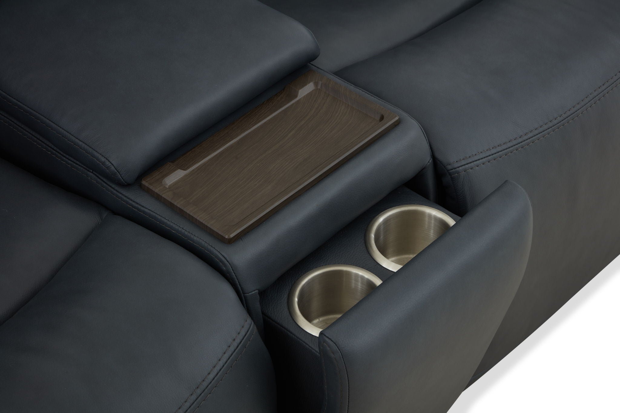 Warren - Power Reclining Loveseat With Console, Power Headrest & Lumbar - Black