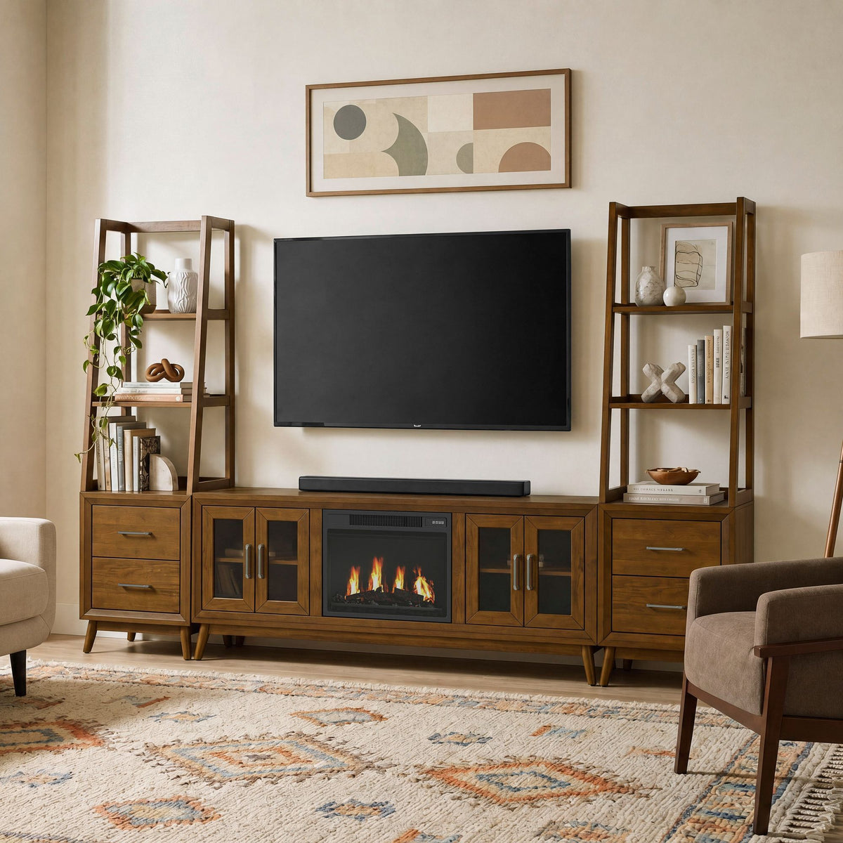 Santa Barbara 5 Piece Entertainment Unit in Dark Brown by Elements International, view 5