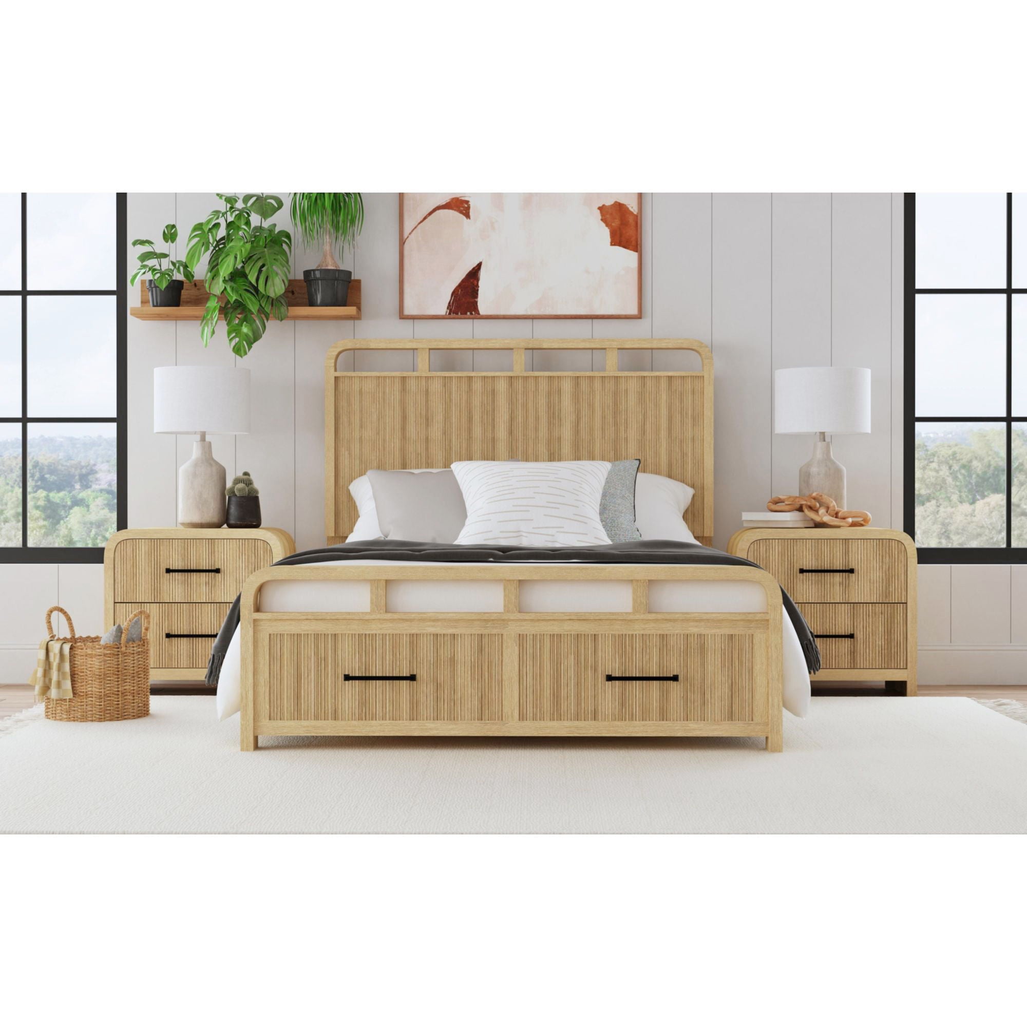 Ridgemont - 2-Drawer Nightstand With USB - Natural